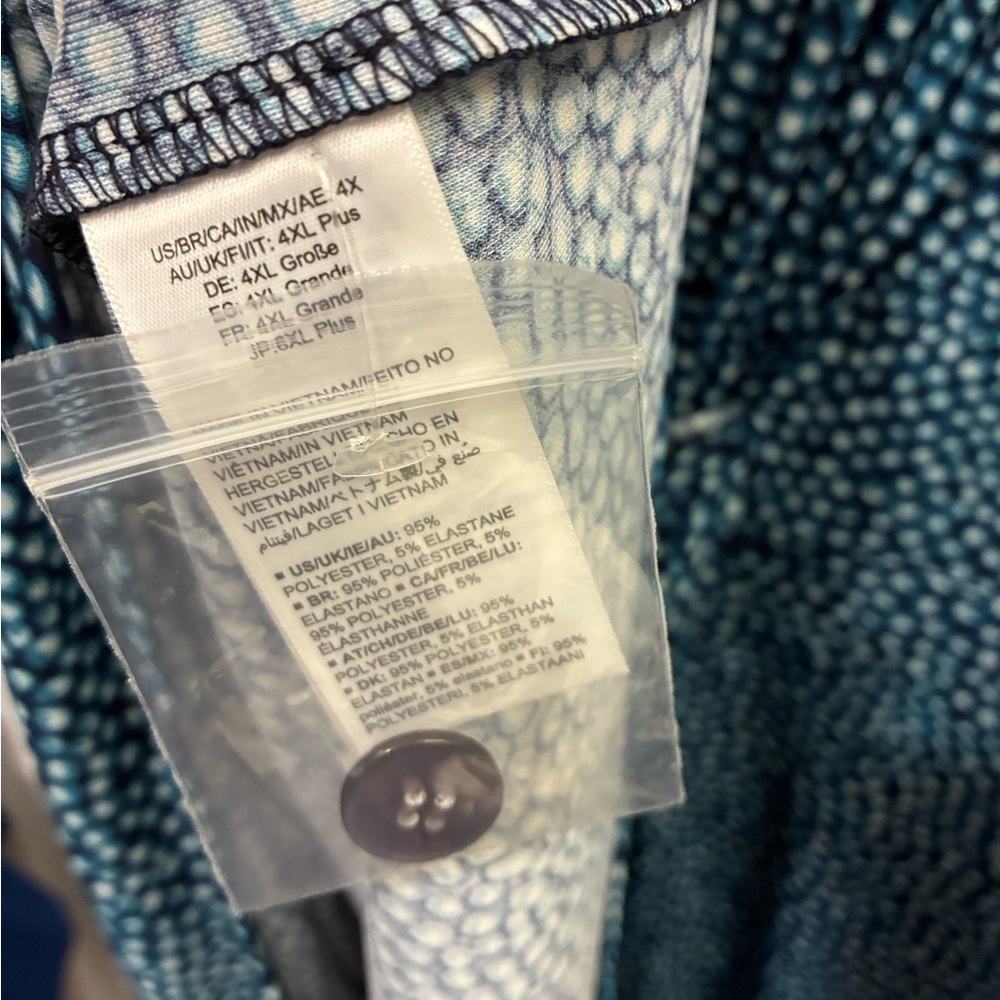 Amazon Essentials Blue Patterned Midi Dress NWT - image 4